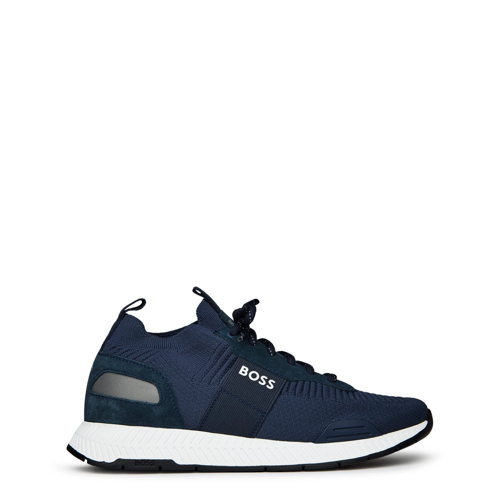Hugo Boss Titanium Runn Knit Trainers - Dark Blue 401